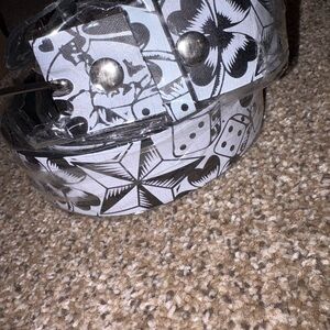 Black and White Patterned Belt